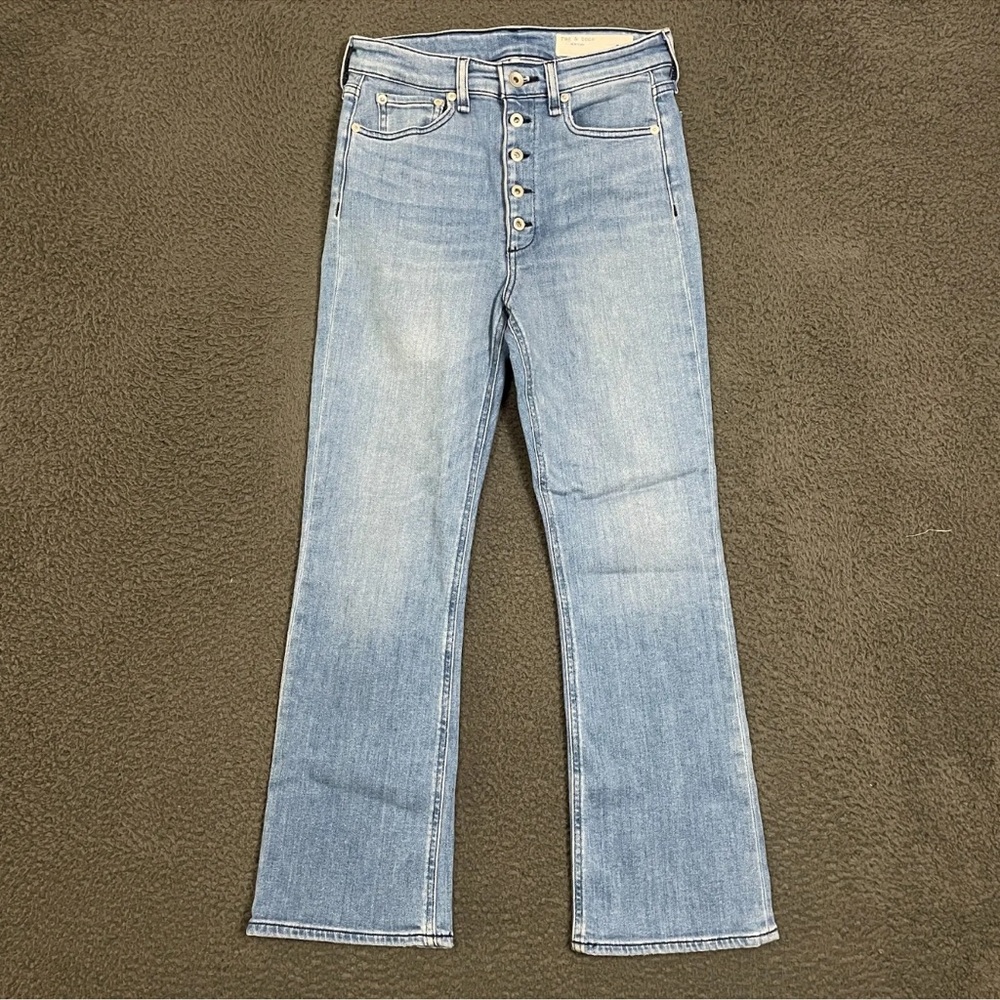 Rag & Bone Jeans Womens 27 Blue Denim Pants Nina High Rise Ankle Flare Size 27